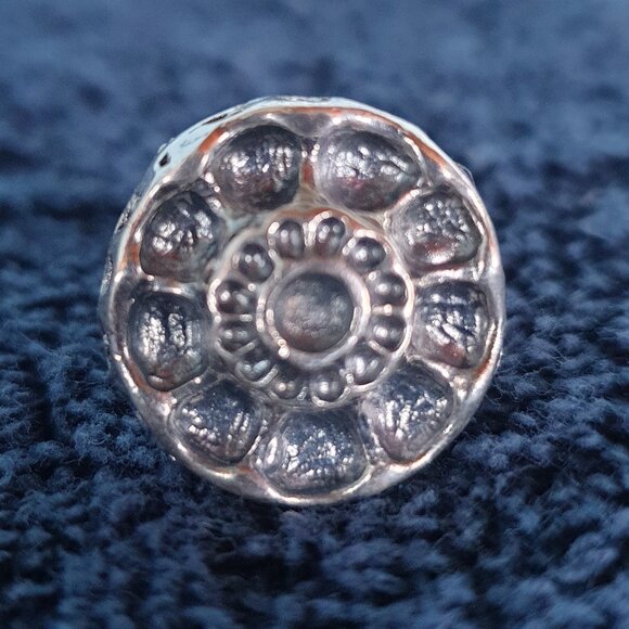 🌼 One-of-a-Kind Vintage Scandinavian Silver Floral Adjustable Statement Ring 🌼 - Picture 5 of 15